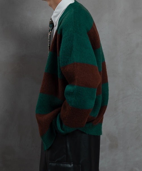 kutir（クティール）の「ボーダーカーディガン（カーディガン/ボレロ・メンズ・カーキ/オレンジ/ダークブルー/ブルーグリーン・MEDIUM/LARGE）」の14枚目の写真