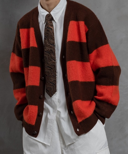 kutir（クティール）の「ボーダーカーディガン（カーディガン/ボレロ・メンズ・カーキ/オレンジ/ダークブルー/ブルーグリーン・MEDIUM/LARGE）」の10枚目の写真