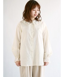 Samansa Mos2 | 襟シフォンコットンボイルブラウス(シャツ/ブラウス)