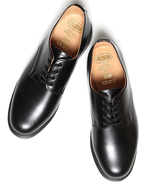 SOLOVAIR（ソロヴェアー）の「SOLOVAIR/ソロヴェアー 4 EYE GIBSON プレーントゥ レザーシューズ 革靴 グットイヤーウェルト製法（ドレスシューズ・メンズ・ブラック・7.5/8/8.5/5/4.5/9/4）」の17枚目の写真