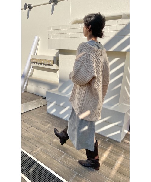 BLACK BY MOUSSY（ブラックバイマウジー）の「supima cotton long one-piece（ワンピース・レディース・ブラウン/ホワイト/グレー・FREE）」の6枚目の写真