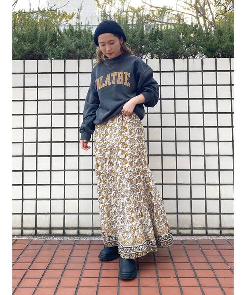 Ungrid(アングリッド)の「エスニックプリントラメスカート(スカート・レディース・オフホワイト/グリーン系その他・FREE)」の13枚目の写真