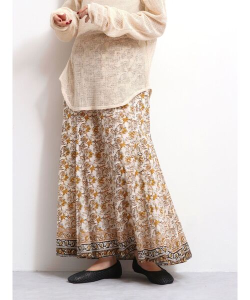 Ungrid(アングリッド)の「エスニックプリントラメスカート(スカート・レディース・オフホワイト/グリーン系その他・FREE)」の22枚目の写真