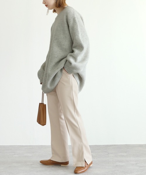 reca（レカ）の「センターシームセミフレア起毛パンツ（その他パンツ・レディース・ブラック/ライトベージュ・FREE）」の16枚目の写真