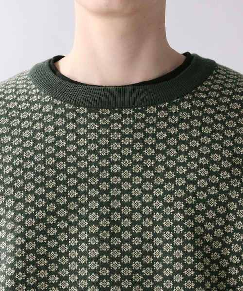 RAGEBLUE（レイジブルー）の「ジャガード柄ニットクルー/259697（ニット/セーター・メンズ・ブラック/パープル/グリーン・MEDIUM/LARGE）」の11枚目の写真