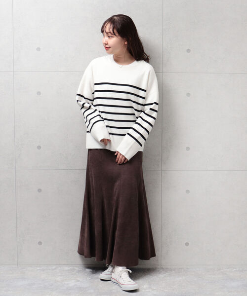 fredy emue（フレディエミュ）の「片畦2WAYボーダーカーディガン（カーディガン/ボレロ・レディース・ホワイト系その他4/ブラック系その他3/ブルー系その他3/レッド系その他3・38）」の6枚目の写真