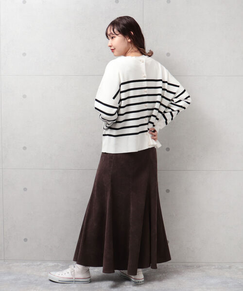 fredy emue（フレディエミュ）の「片畦2WAYボーダーカーディガン（カーディガン/ボレロ・レディース・ホワイト系その他4/ブラック系その他3/ブルー系その他3/レッド系その他3・38）」の7枚目の写真