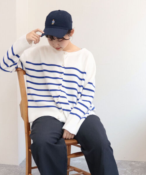 fredy emue（フレディエミュ）の「片畦2WAYボーダーカーディガン（カーディガン/ボレロ・レディース・ホワイト系その他4/ブラック系その他3/ブルー系その他3/レッド系その他3・38）」の17枚目の写真