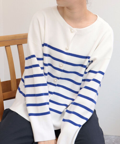 fredy emue（フレディエミュ）の「片畦2WAYボーダーカーディガン（カーディガン/ボレロ・レディース・ホワイト系その他4/ブラック系その他3/ブルー系その他3/レッド系その他3・38）」の20枚目の写真