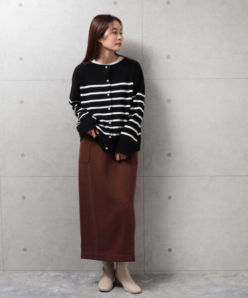fredy emue（フレディエミュ）の「片畦2WAYボーダーカーディガン（カーディガン/ボレロ・レディース・ホワイト系その他4/ブラック系その他3/ブルー系その他3/レッド系その他3・38）」の21枚目の写真