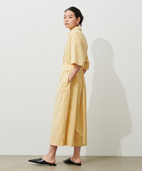 N.O.R.C by the line（ノークバイザライン）の「シルキーＴスリーブシャツワンピース（シャツワンピース・レディース・ブラック/カーキ/イエロー・S/M/L）」の5枚目の写真