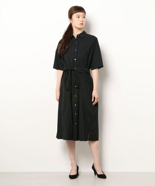 N.O.R.C by the line（ノークバイザライン）の「シルキーＴスリーブシャツワンピース（シャツワンピース・レディース・ブラック/カーキ/イエロー・S/M/L）」の18枚目の写真