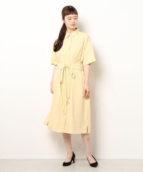 N.O.R.C by the line（ノークバイザライン）の「シルキーＴスリーブシャツワンピース（シャツワンピース・レディース・ブラック/カーキ/イエロー・S/M/L）」の20枚目の写真