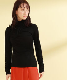 Ray BEAMS | Ray BEAMS / アシメ シャーリング ハイネック トップス(Tシャツ/カットソー)