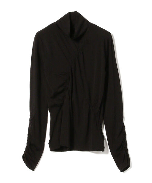 Ray BEAMS（レイビームス）の「Ray BEAMS / アシメ シャーリング ハイネック トップス（Tシャツ/カットソー・レディース・ホワイト/ブラック/サックスブルー・ONE SIZE）」の14枚目の写真