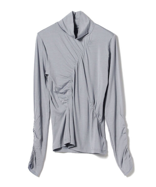 Ray BEAMS（レイビームス）の「Ray BEAMS / アシメ シャーリング ハイネック トップス（Tシャツ/カットソー・レディース・ホワイト/ブラック/サックスブルー・ONE SIZE）」の16枚目の写真