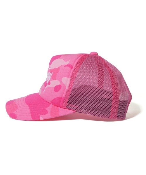 A BATHING APE stussy ピンク迷彩　メッシュキャップ　BAPE ステューシーとア ベイシング エイプのコラボキャップ