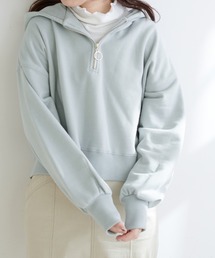 【WEB限定】今年トレンド！ハーフジップショート丈プルオーバー