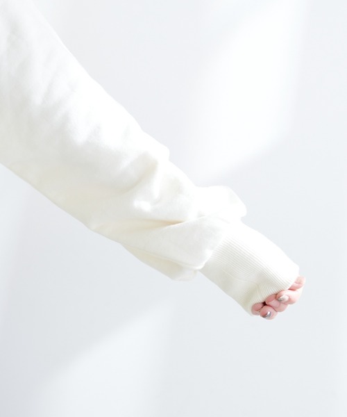 natural couture（ナチュラルクチュール）の「【WEB限定】今年トレンド！ハーフジップショート丈プルオーバー（スウェット・レディース・ベージュ/オフホワイト/サックスブルー/スミクロ・FREE）」の20枚目の写真