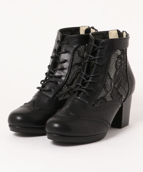 axes femme(アクシーズファム)の「チュールレースアップブーツ(ブーツ・レディース・ベージュ/キャメル/ブラック・MEDIUM/LARGE)」の4枚目の写真