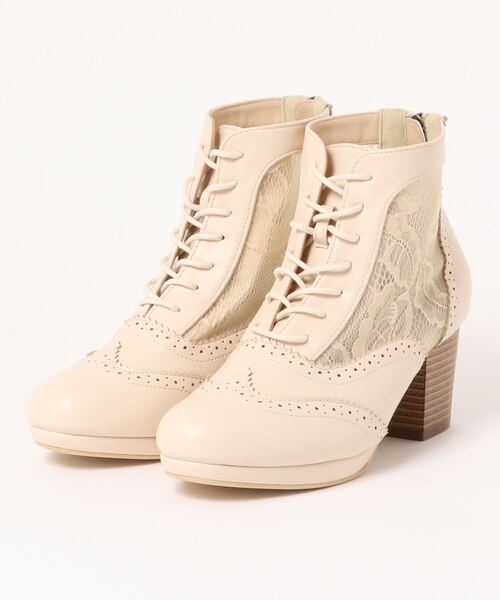 axes femme(アクシーズファム)の「チュールレースアップブーツ(ブーツ・レディース・ベージュ/キャメル/ブラック・MEDIUM/LARGE)」の5枚目の写真