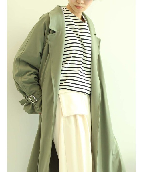 セール M ５l大きいサイズ ゆったり とろみ トレンチコート トレンチコート Leswel レスウェル のファッション通販 Zozotown