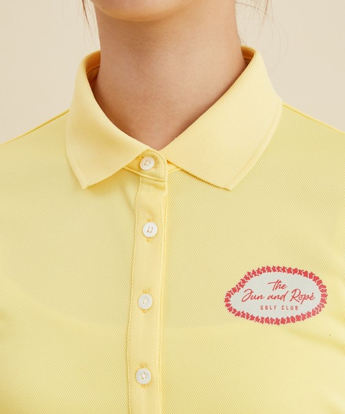 JUN&ROPE'（ジュンアンドロペ）の「【UV】【吸水速乾】アロハガールバックプリント半袖ポロシャツ（ポロシャツ・レディース・ホワイト/イエロー/ピンク/ネイビー・M/L/S）」の19枚目の写真