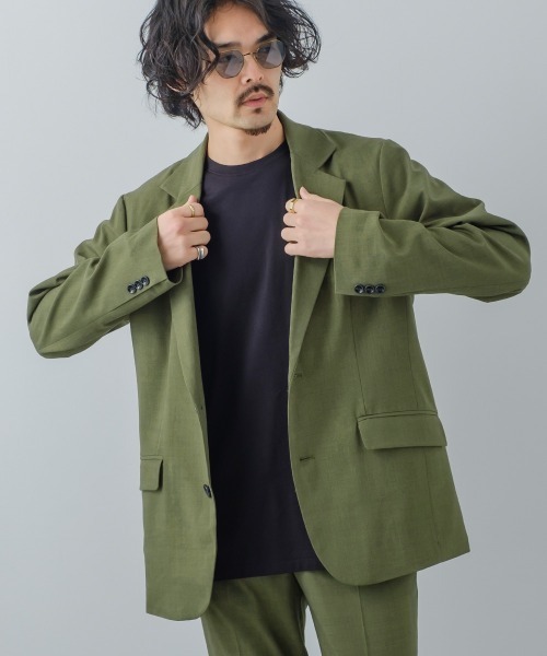 improves（インプローブス）の「ナチュラルストレッチ 2B ノッチドラペル テーラードジャケット セットアップ対応（テーラードジャケット・メンズ・チャコール/グリーン/ブラウン・MEDIUM/LARGE）」の3枚目の写真