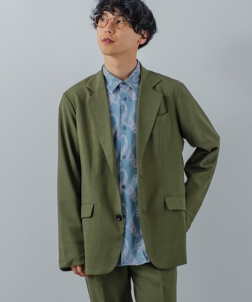 improves（インプローブス）の「ナチュラルストレッチ 2B ノッチドラペル テーラードジャケット セットアップ対応（テーラードジャケット・メンズ・チャコール/グリーン/ブラウン・MEDIUM/LARGE）」の6枚目の写真