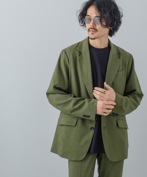 improves（インプローブス）の「ナチュラルストレッチ 2B ノッチドラペル テーラードジャケット セットアップ対応（テーラードジャケット・メンズ・チャコール/グリーン/ブラウン・MEDIUM/LARGE）」の10枚目の写真