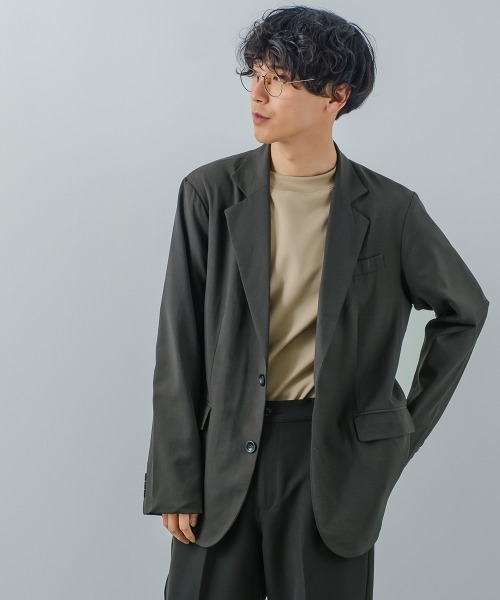 improves（インプローブス）の「ナチュラルストレッチ 2B ノッチドラペル テーラードジャケット セットアップ対応（テーラードジャケット・メンズ・チャコール/グリーン/ブラウン・MEDIUM/LARGE）」の4枚目の写真