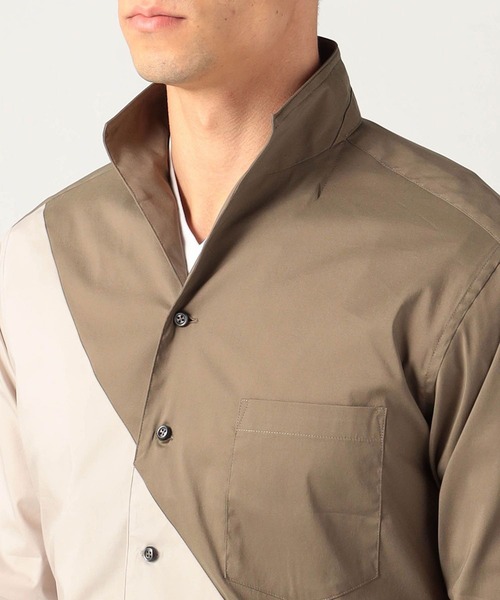 NICOLE CLUB FOR MEN（ニコルクラブフォーメン）の「パネルショートイタリアンカラーシャツ（シャツ/ブラウス・メンズ・ホワイト系/ブラック系/グレー系・MEDIUM/LARGE/X-LARGE）」の10枚目の写真