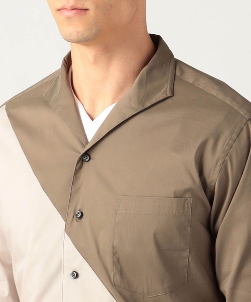 NICOLE CLUB FOR MEN（ニコルクラブフォーメン）の「パネルショートイタリアンカラーシャツ（シャツ/ブラウス・メンズ・ホワイト系/ブラック系/グレー系・MEDIUM/LARGE/X-LARGE）」の7枚目の写真