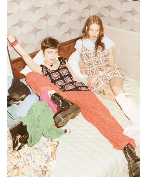 jouetie（ジュエティ）の「ストレートレースパンツ【リラックスパンツ】（スラックス・レディース・ブラック/オフホワイト/オレンジ/グリーン・MEDIUM）」の10枚目の写真