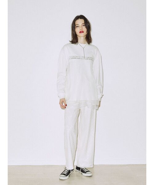 jouetie（ジュエティ）の「ストレートレースパンツ【リラックスパンツ】（スラックス・レディース・ブラック/オフホワイト/オレンジ/グリーン・MEDIUM）」の13枚目の写真