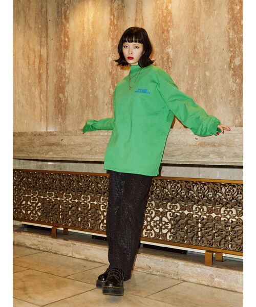 jouetie（ジュエティ）の「ストレートレースパンツ【リラックスパンツ】（スラックス・レディース・ブラック/オフホワイト/オレンジ/グリーン・MEDIUM）」の11枚目の写真