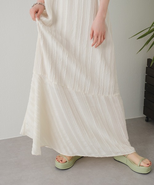 Kastane(カスタネ)の「【サイズ展開あり】ストライプジャガードキャミワンピース(ワンピース・レディース・アイボリー/ネイビー・1/2/0)」の8枚目の写真