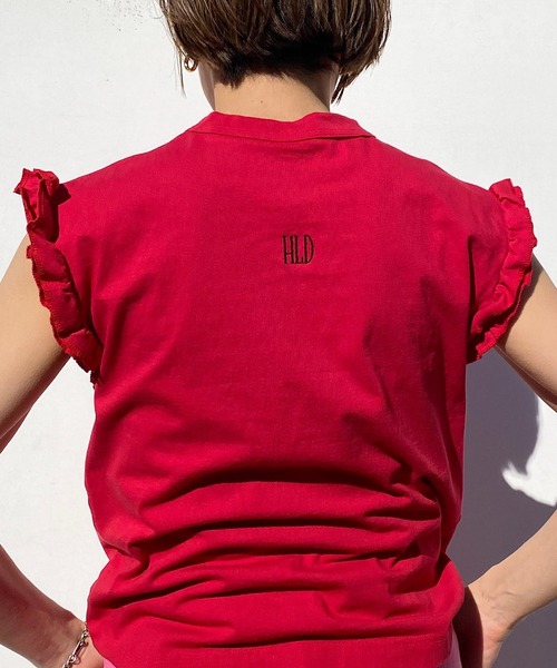 【SUPER FINE DRY】ラッフルタンクトップ HOLIDAY（ホリデイ）の「SUPER FINE DRY RUFFLE TANK TOP