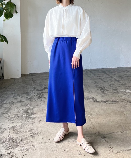 LIAN（リアン）の「ポンチロングスリットスカート（スカート・レディース・ブルー/ブラック/レッド/グリーン・FREE）」の9枚目の写真