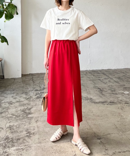 LIAN（リアン）の「ポンチロングスリットスカート（スカート・レディース・ブルー/ブラック/レッド/グリーン・FREE）」の13枚目の写真