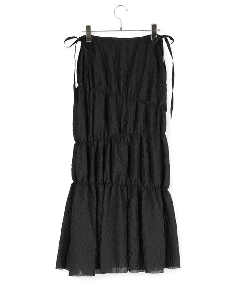 ADAM ET ROPE'(アダムエロペ)の「フクレジャガードシャーリングスカート(スカート・レディース・ブラック/ホワイト・38/36)」の7枚目の写真