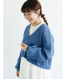 Samansa Mos2 | ショート丈リブカーディガン(カーディガン/ボレロ)