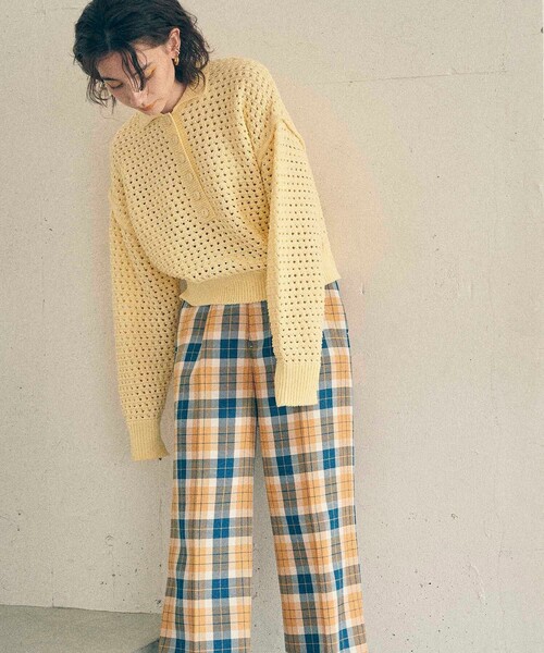 MATURED（マチュアード）の「【MATURED/マチュアード】メッシュニットポロプルオーバー（ニット/セーター・レディース・オフホワイト/イエロー・FREE）」の18枚目の写真