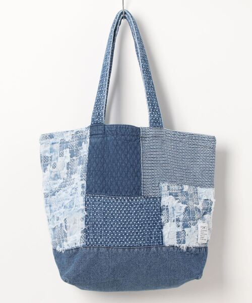 FDMTL(ファンダメンタル)の「FDMTL/ファンダメンタル/BORO PATCHWORK TOTE BAG MEDIUM(トートバッグ・メンズ・ブルー/その他4・FREE/F)」の2枚目の写真