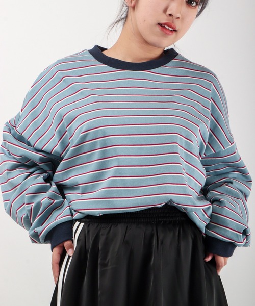 ATELANE(アテレーン)の「マルチボーダーロングスリーブトリムネック長袖Tシャツ(Tシャツ/カットソー・メンズ・ホワイト/イエロー/ブルー・M/L)」の12枚目の写真