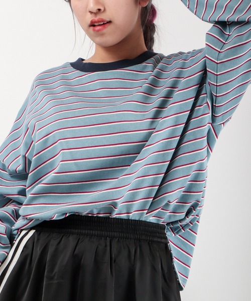 ATELANE(アテレーン)の「マルチボーダーロングスリーブトリムネック長袖Tシャツ(Tシャツ/カットソー・メンズ・ホワイト/イエロー/ブルー・M/L)」の13枚目の写真