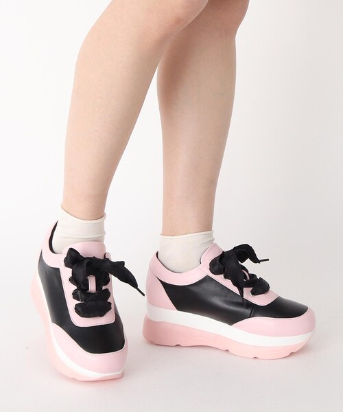 cs T&P（シーエスティーアンドピー）の「カラー配色スニーカー（スニーカー・レディース・ホワイト系9/ブラック系8/パープル系2/ピンク系9・LL/S/M/L）」の12枚目の写真