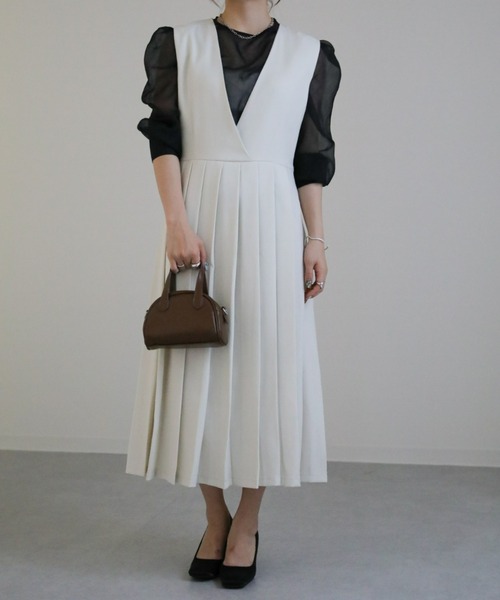 sakishimatokyo（サキシマトーキョー）の「ワイドプリーツジャンスカ（ジャンパースカート・レディース・ブラック/ブラウン/ベージュ/アイボリー・FREE）」の22枚目の写真