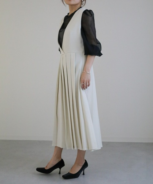 sakishimatokyo（サキシマトーキョー）の「ワイドプリーツジャンスカ（ジャンパースカート・レディース・ブラック/ブラウン/ベージュ/アイボリー・FREE）」の21枚目の写真
