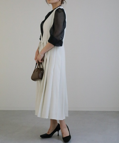 sakishimatokyo（サキシマトーキョー）の「ワイドプリーツジャンスカ（ジャンパースカート・レディース・ブラック/ブラウン/ベージュ/アイボリー・FREE）」の20枚目の写真